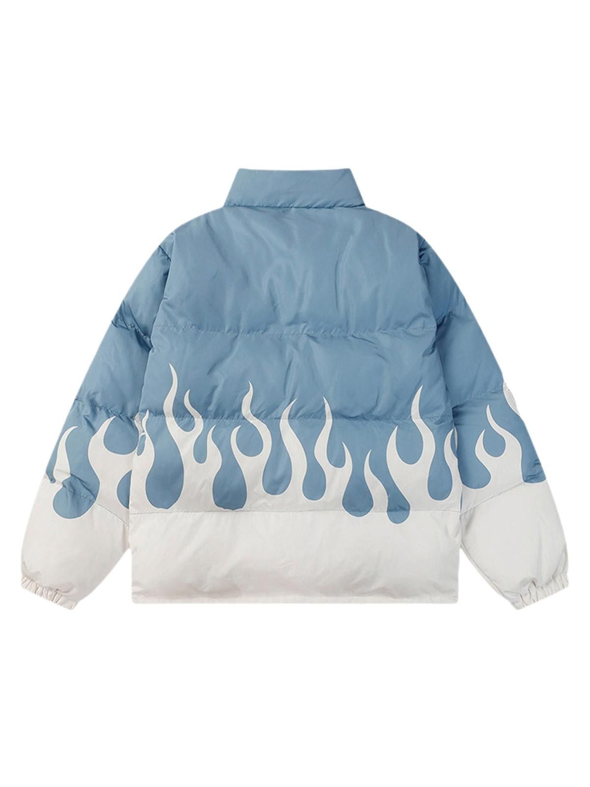 Japanese Brand Flame Print Cotton Padded Jacket, Winter Jacket Size US M / EU 48-50 / 2 - 3 Thumbnail