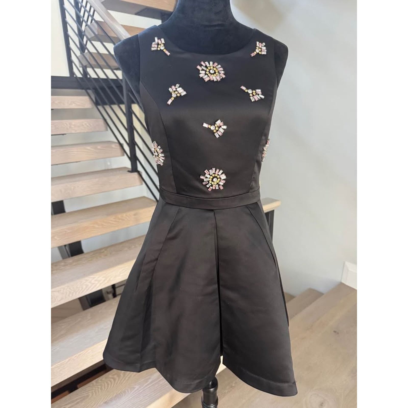 Other New Black Satin Fit and Flare Dress size S Size S / US 4 / IT 40 - 4 Thumbnail