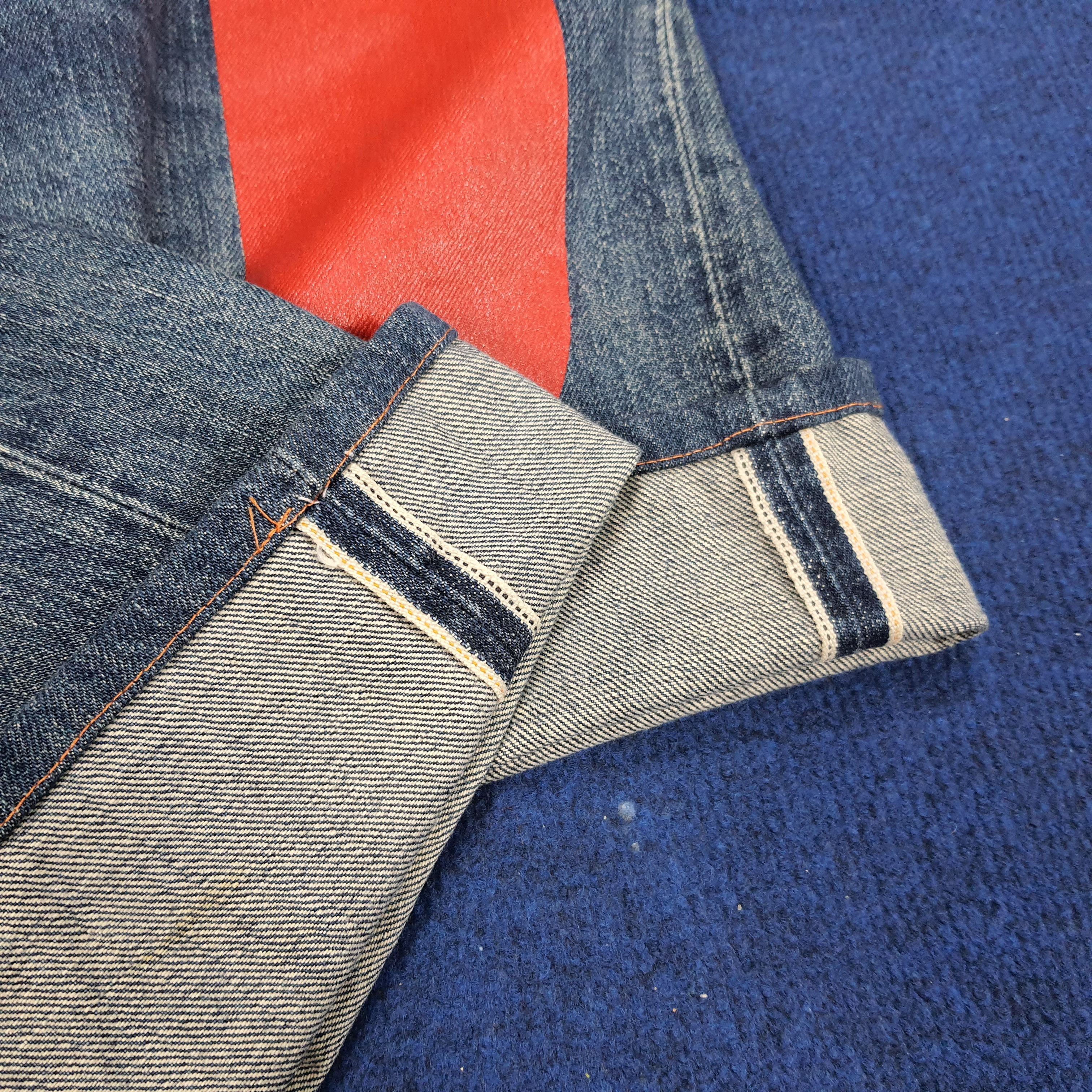 Japanese Brand × Vintage Vintage Evisu Selvedge Custom Red Daicock Jeans Size US 28 / EU 44 - 12 Thumbnail