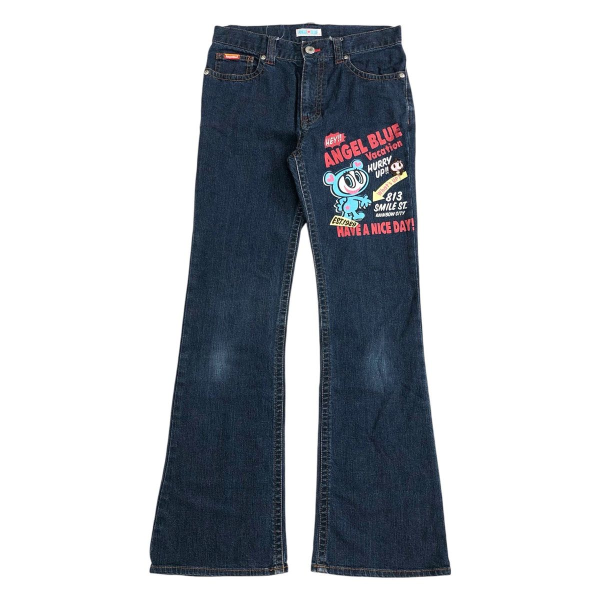 Angel Blue × If Six Was Nine × Le Grande Bleu (L.G.B.) Y2K Angel Blue Flared Jeans BootCut Denim Size US 27 - 2 Thumbnail