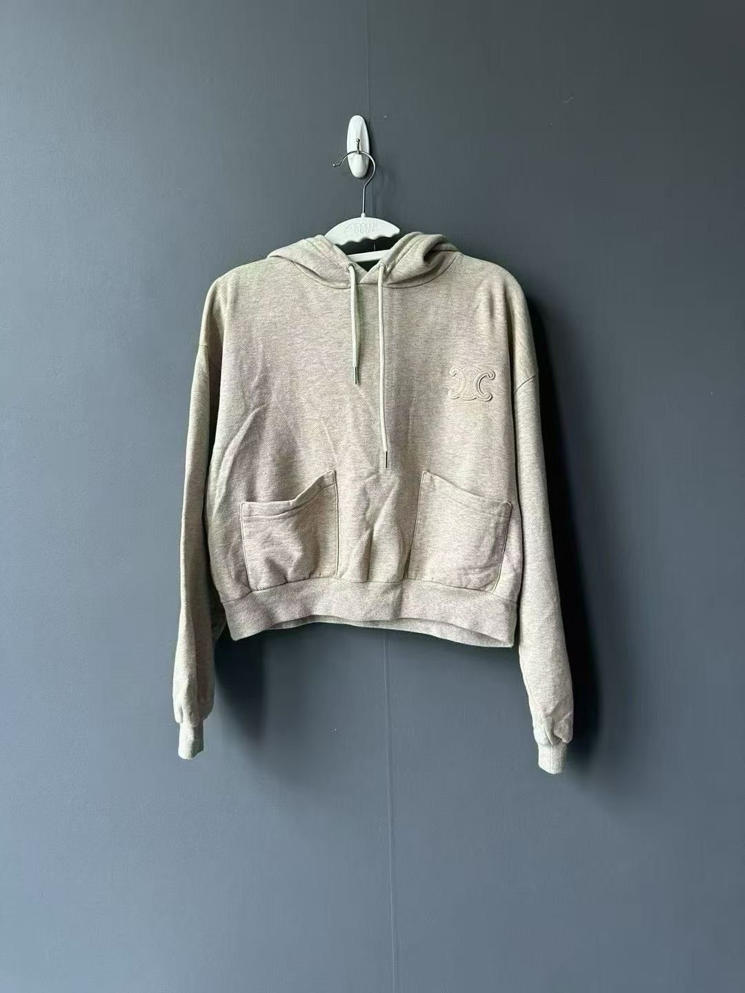Celine Celine Embossed Logo Cropped Hoodie Size S / US 4 / IT 40 - 1 Thumbnail