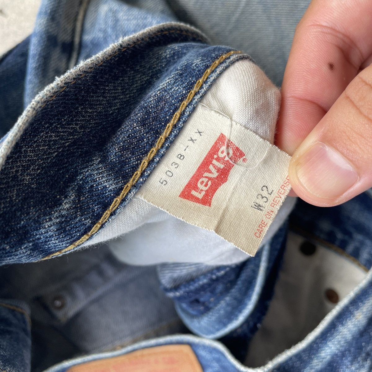 Levi's Vintage Levi’s 503 Big E Ripped Jeans Selvedge Denim Pants Size US 31 - 9 Thumbnail
