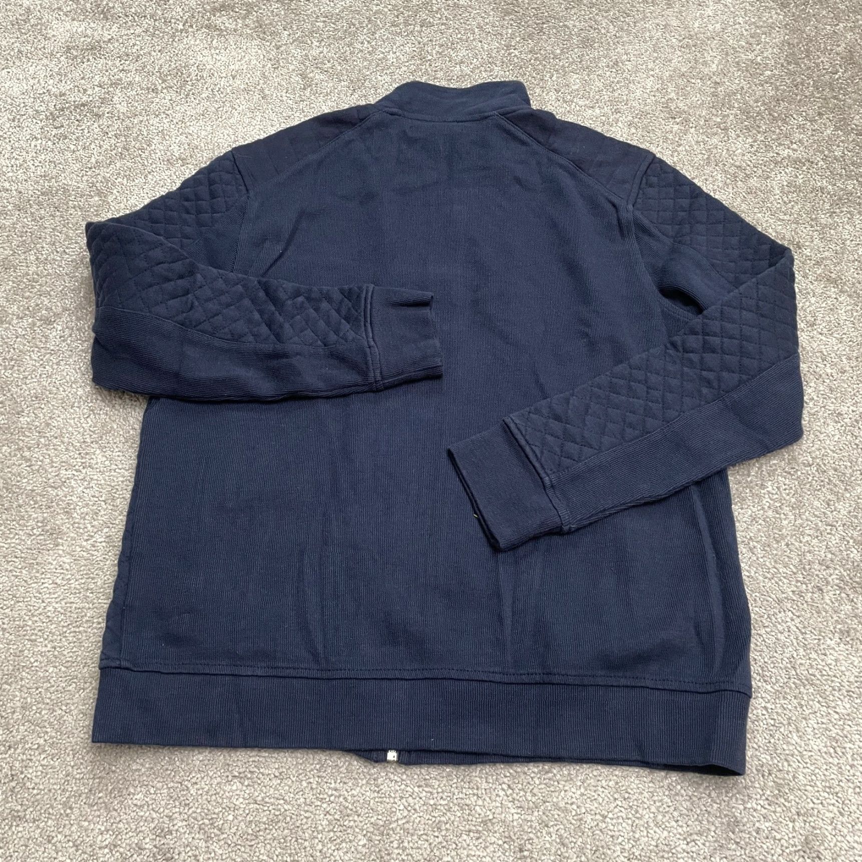 Vintage INC International Concept Jacket Womens Medium Blue Quilted Rib Bomber Full Zip Classic Outdoor Size M / US 6-8 / IT 42-44 - 2 Thumbnail