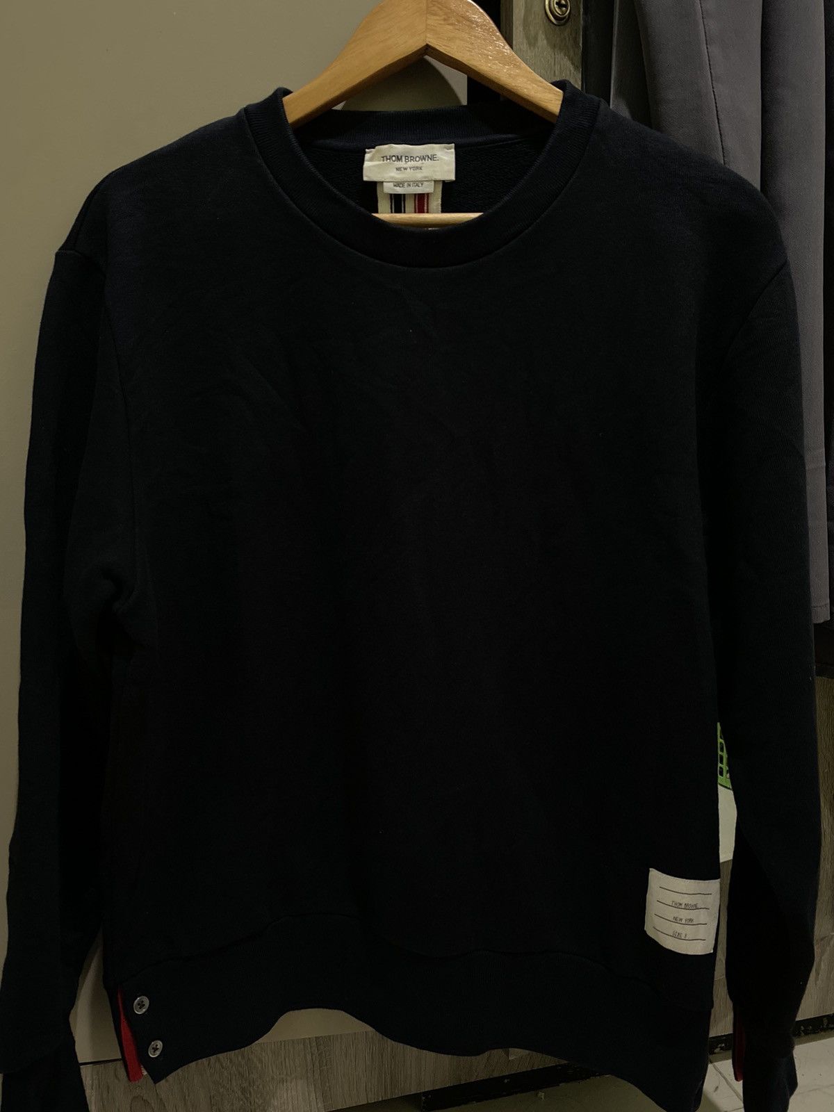 Thom browne grosgrain loopback crew sweat