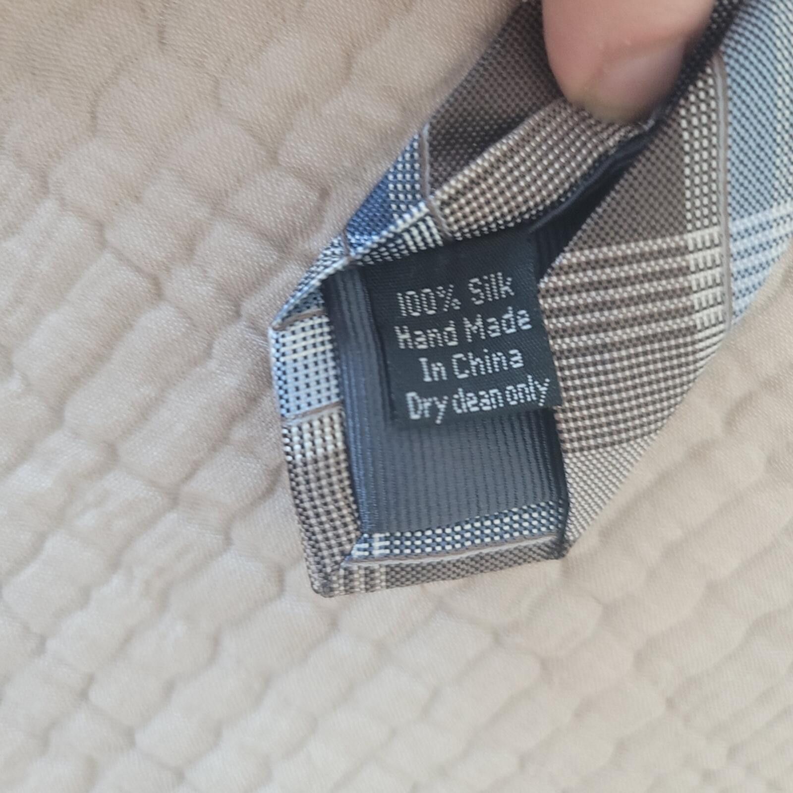 Pronto Uomo Pronto Uomo Blue and Grey Plaid Tie 100% Silk Luxury Size ONE SIZE - 2 Thumbnail