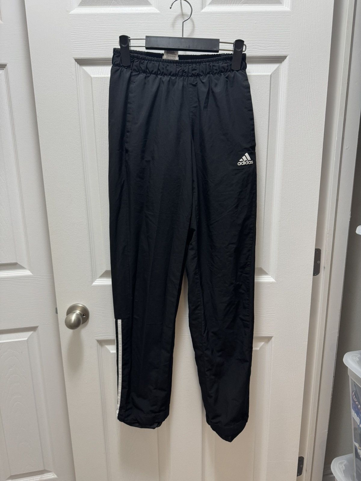 Adidas Adidas Track Pants Vintage Black 3 Stripe Sport Essentials Size US 28 / EU 44 - 1 Thumbnail