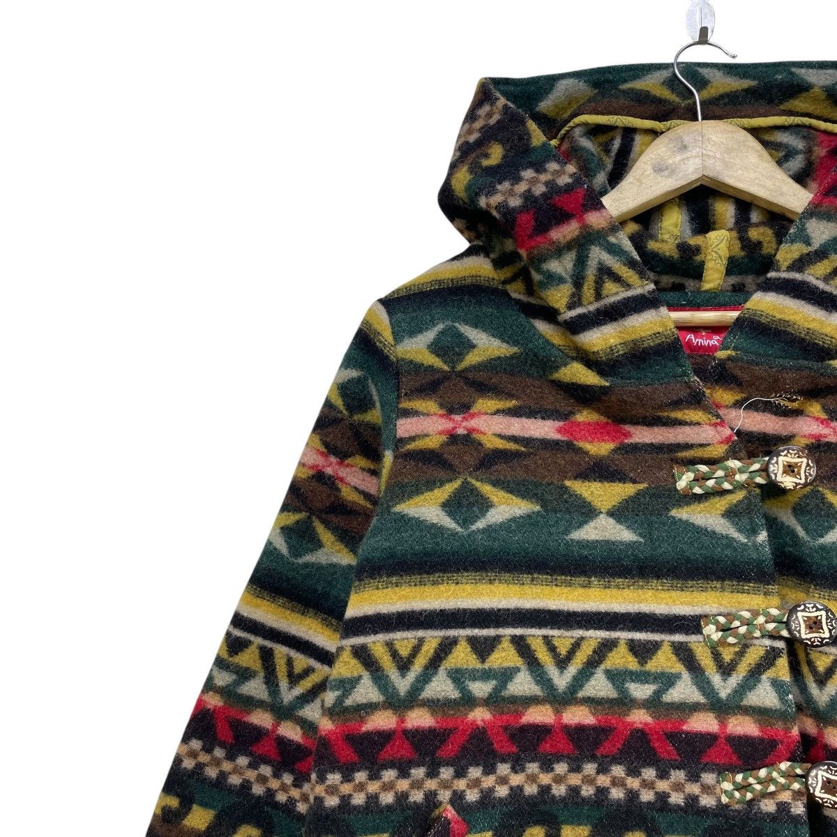 Japanese Brand × Native 💥Vintage 90s Amina Navajo Native Hooded Jacket Size M / US 6-8 / IT 42-44 - 4 Thumbnail