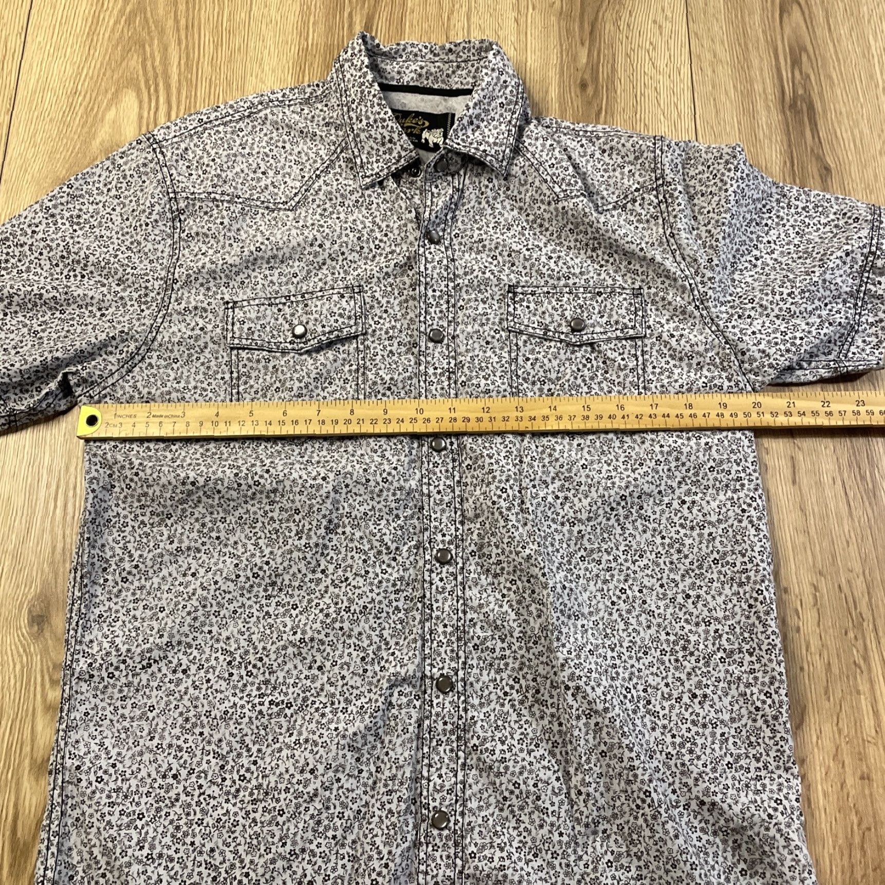 Bark VINTAGE Duke's Bark Floral Pearl Snap Shirt Adult Medium Blue Short Sleeve Casual Mens Size US M / EU 48-50 / 2 - 4 Thumbnail
