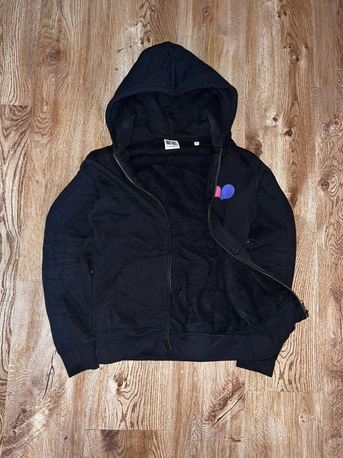 Russell Athletic × Vintage Vintage Russell Athletic Zip Up Hoodie Black Lowe Size US S / EU 44-46 / 1 - 6 Thumbnail