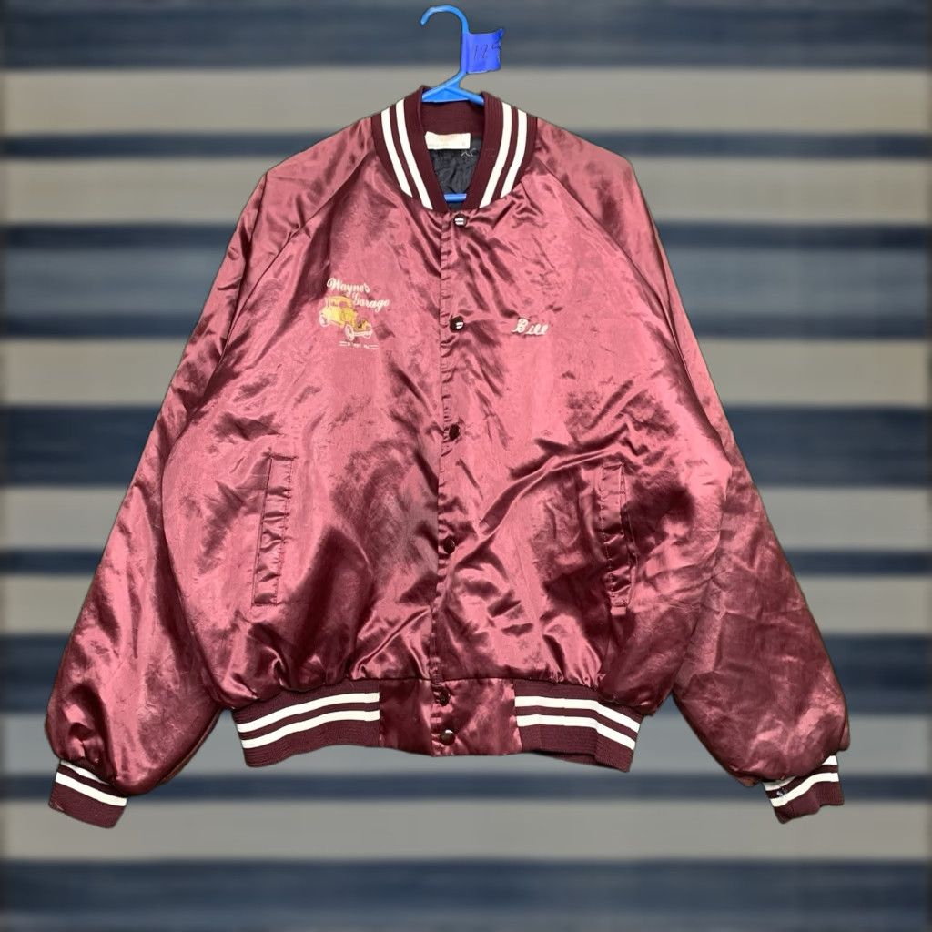 Garage VINTAGE Westark Satin Jacket Bomber Jacket 90s Mens XL Red Snap USA Made Includes Logo Theme 90s Mens XL Red Jacket Size US XL / EU 56 / 4 - 1 Thumbnail
