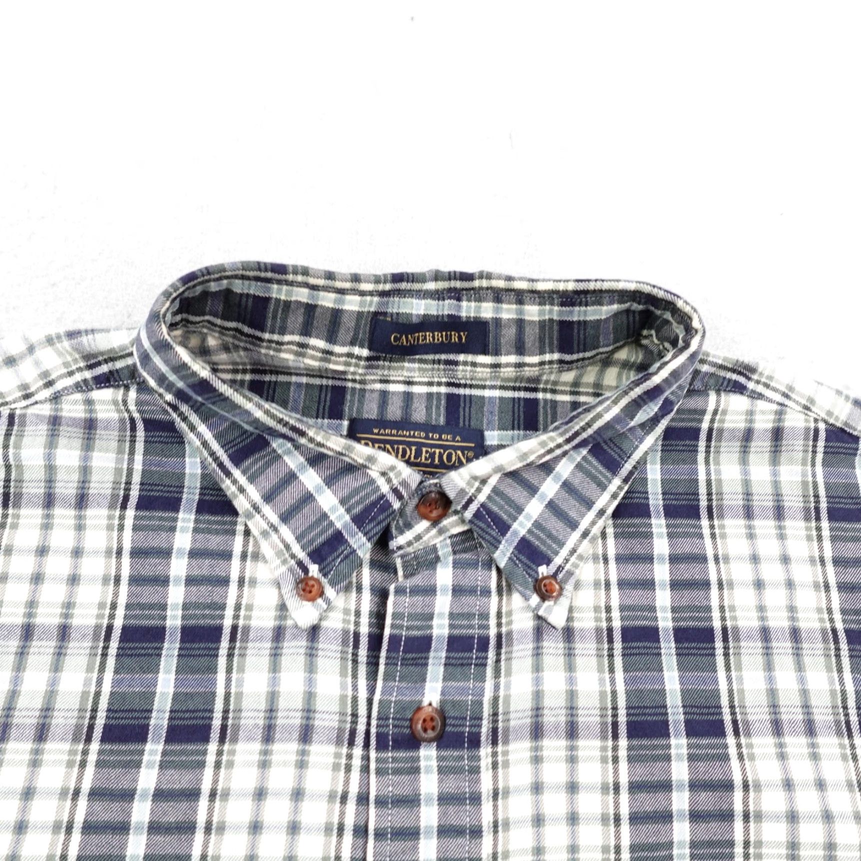 Pendleton Pendleton Shirt Mens XL Blue White Plaid Flannel Button-Up Work Button-Down Collar Pocketed Casual Regular Fit Size US XL / EU 56 / 4 - 2 Thumbnail