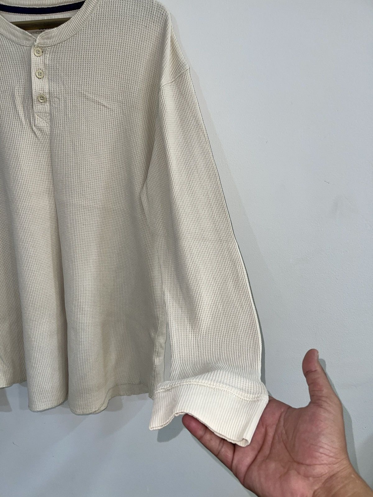 Levi's VINTAGE LEVIS COTTON LONG SLEEVE HENLEY SHIRT OATMEAL BROWN Size US XXL / EU 58 / 5 - 10 Thumbnail