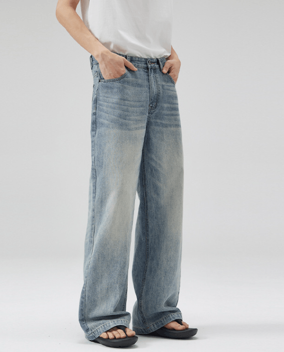 Japanese Brand × Jean American high street light blue whisker distressed jeans Size US 32 / EU 48 - 4 Thumbnail
