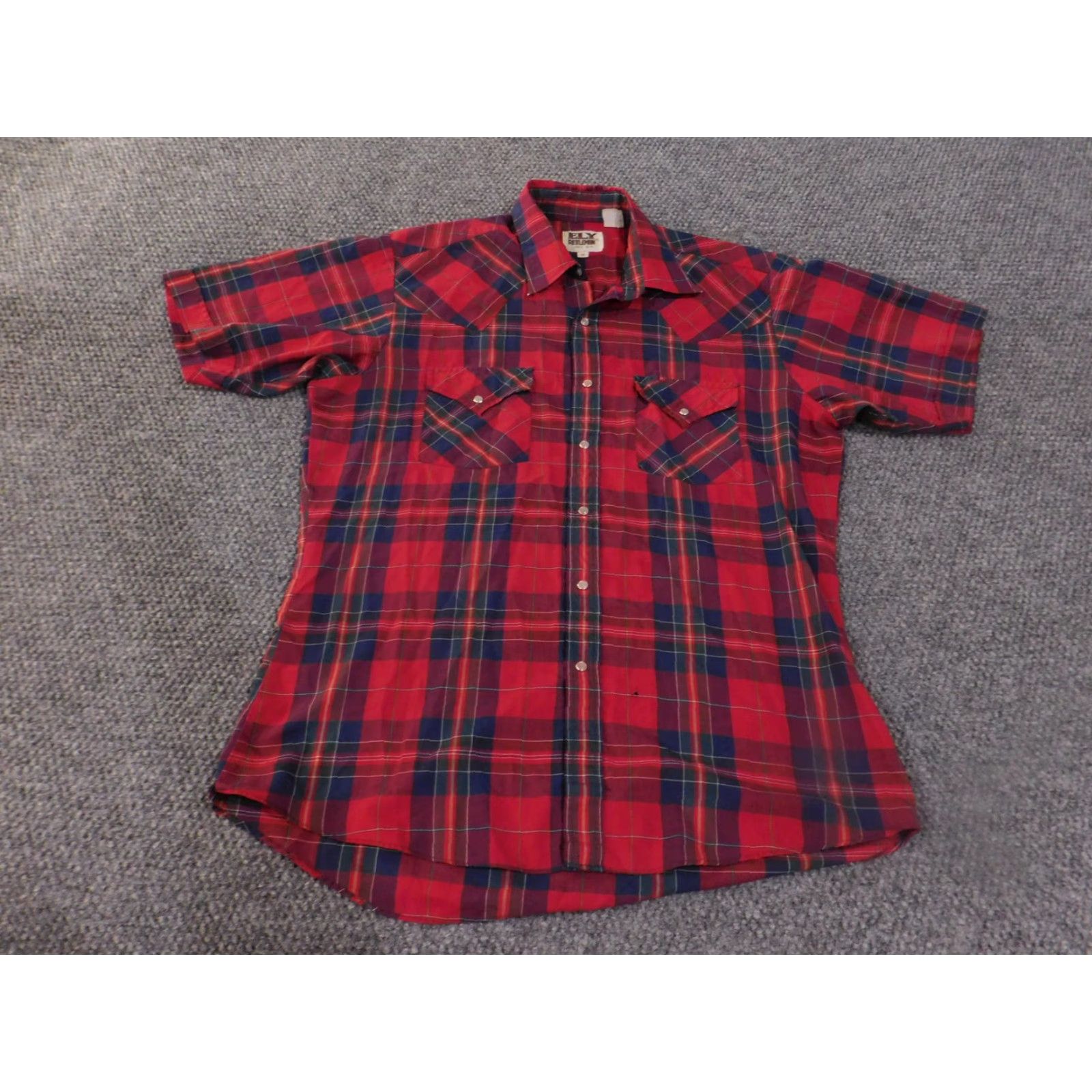 Vintage VINTAGE Ely Cattleman Shirt Mens M Red Blue Plaid Western Pearl Snap 80s Size US M / EU 48-50 / 2 - 2 Thumbnail