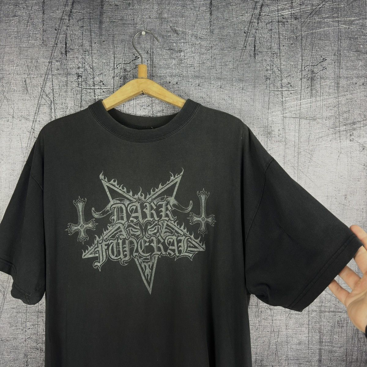 Band Tees Vintage 90s dark funeral black metal t shirt tee pentagram Size US XL / EU 56 / 4 - 3 Thumbnail