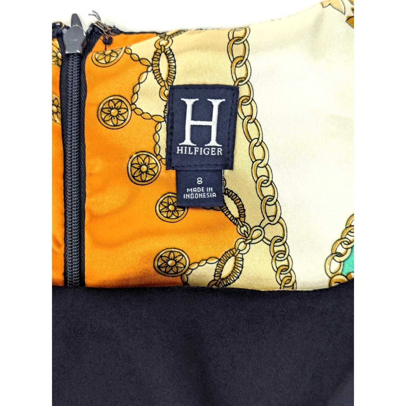 Tommy Hilfiger Tommy Hilfiger Navy Blue Sheath Dress Women 6 Equestrian Chain Lined Zip Back Size M / US 6-8 / IT 42-44 - 2 Thumbnail