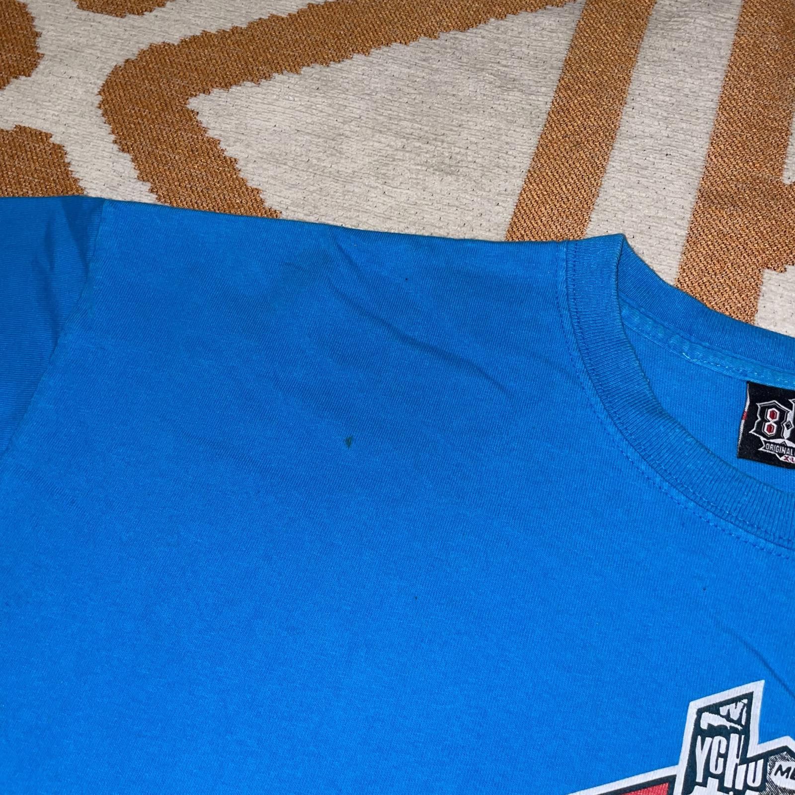 Designer Original Battle Gear 90s Blue Skull T-Shirt XL Size US XL / EU 56 / 4 - 7 Thumbnail