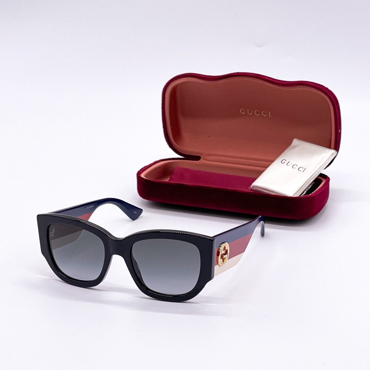 image of New Gucci Sunglasses Gg0276S 001 Women Black Grey Gucci