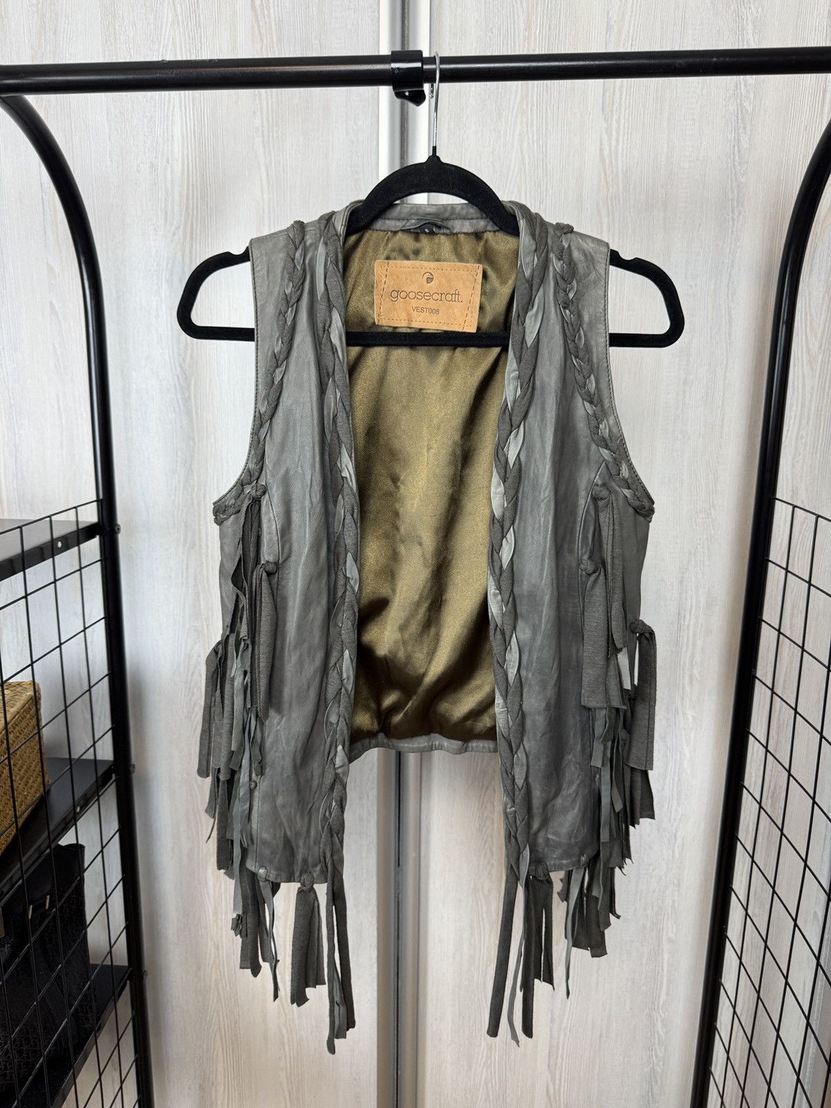 Genuine Leather Goosecraft grey leather avant garde vest women’s Size S / US 4 / IT 40 - 1 Thumbnail