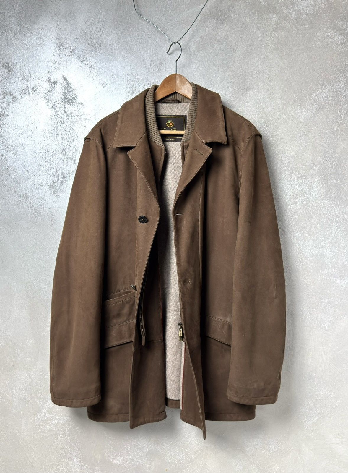 Loro Piana Loro Piana Suede & Cashmere Heavy Coat Jacket Size US L / EU 52-54 / 3 - 8 Thumbnail