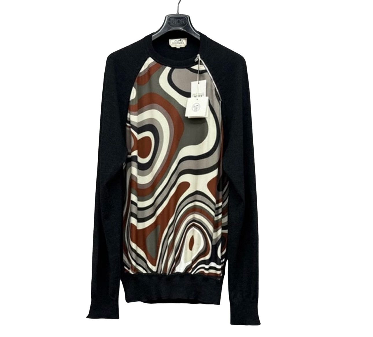 Hermes Hermes Graphic Print Silk Wool Knit Sweater XL Size US XL / EU 56 / 4 - 1 Thumbnail