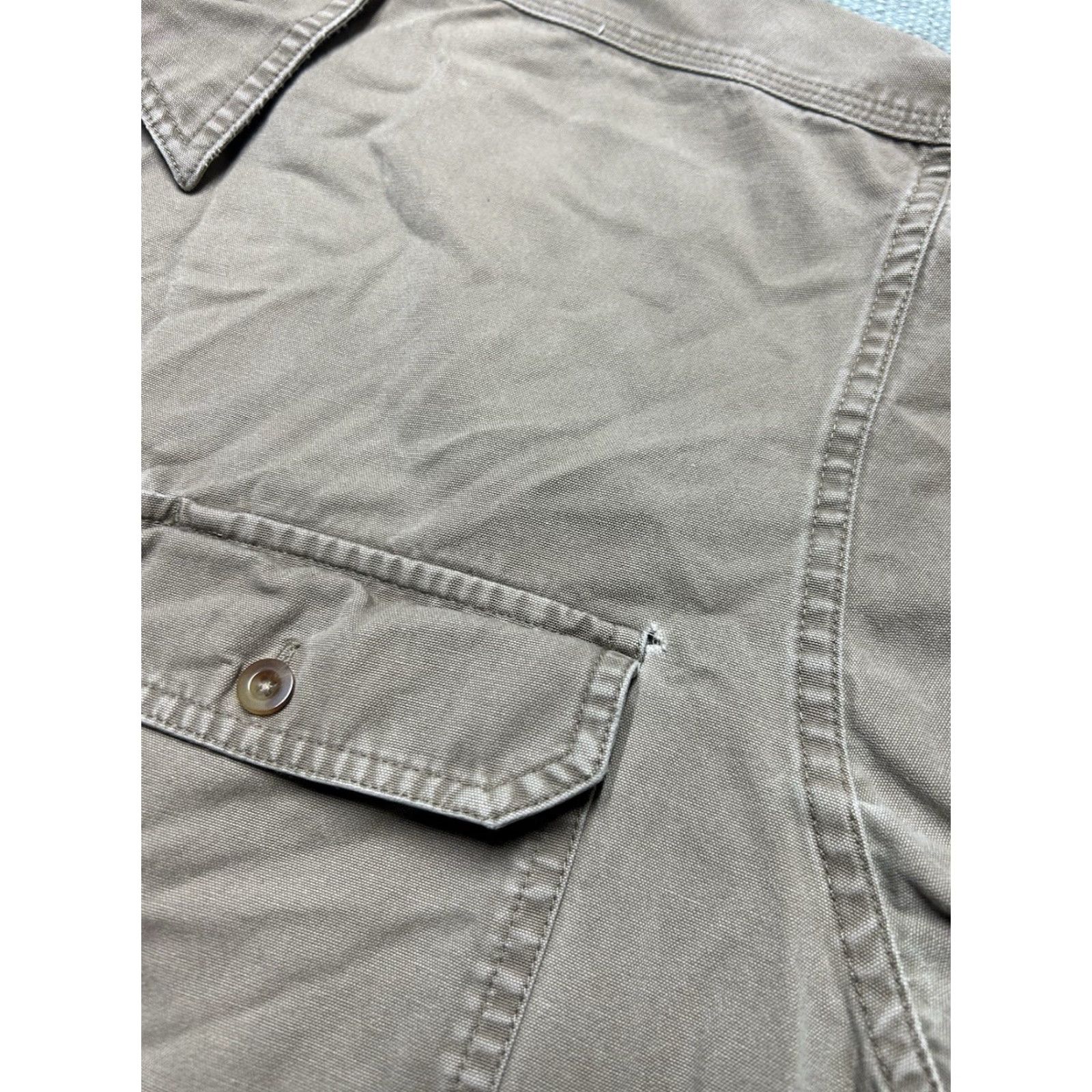 Vintage VINTAGE Cabela's Short Sleeve Shirt Canvas Cotton Beige XL Tall Button-Up Men Size US XL / EU 56 / 4 - 4 Thumbnail