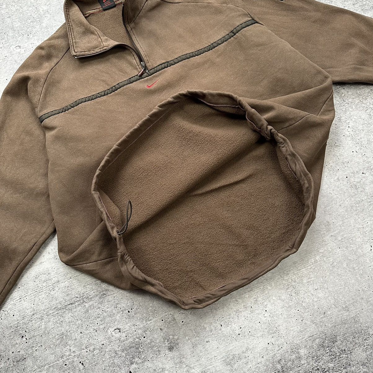 Nike × Vintage Nike Vintage 90s Center Logo Brown Faded 1/3 Zip Sweatshirt Size US XXL / EU 58 / 5 - 12 Thumbnail