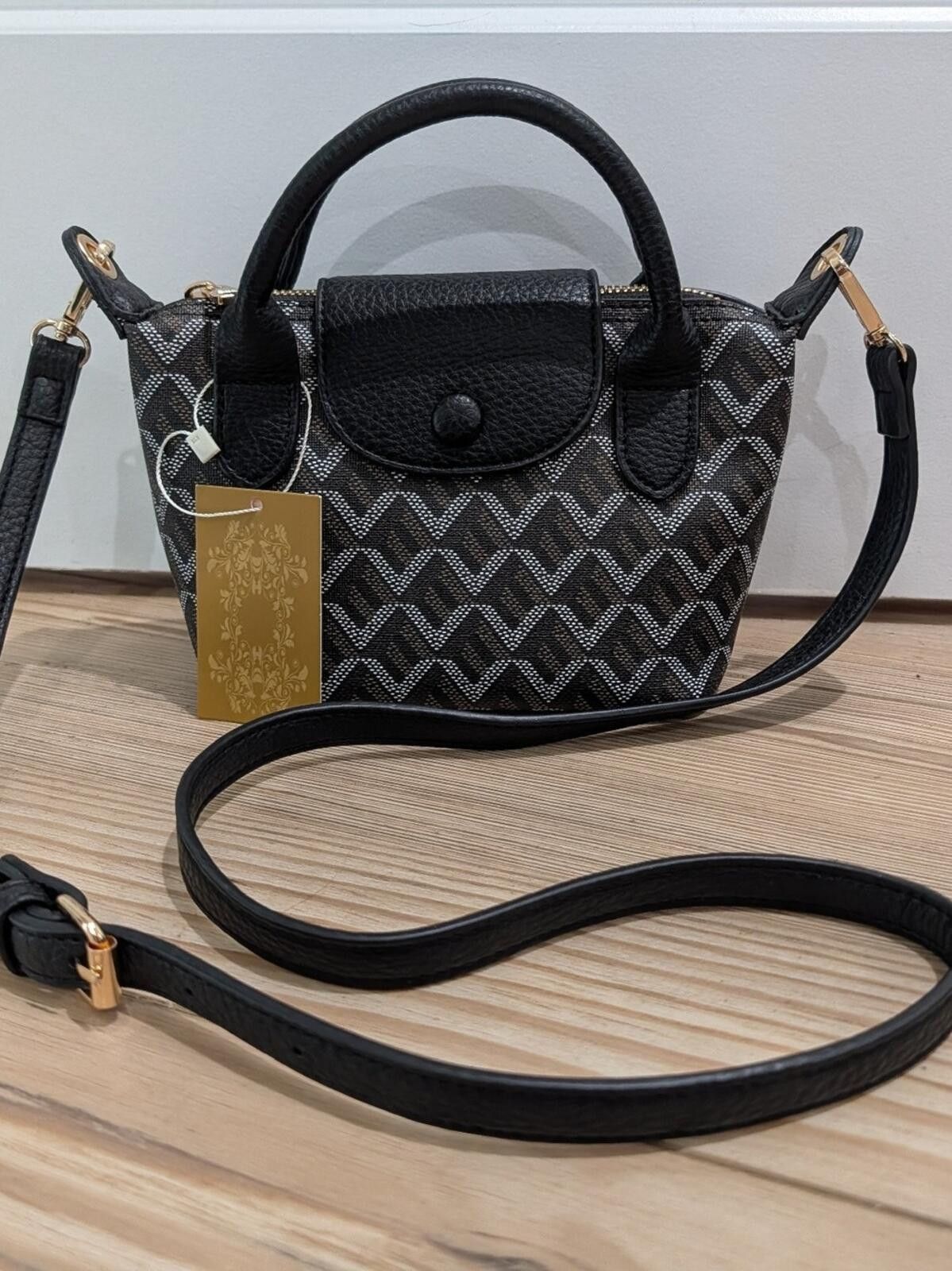 Other Black Patterned Mini Satchel Crossbody Bag Size ONE SIZE - 2 Thumbnail