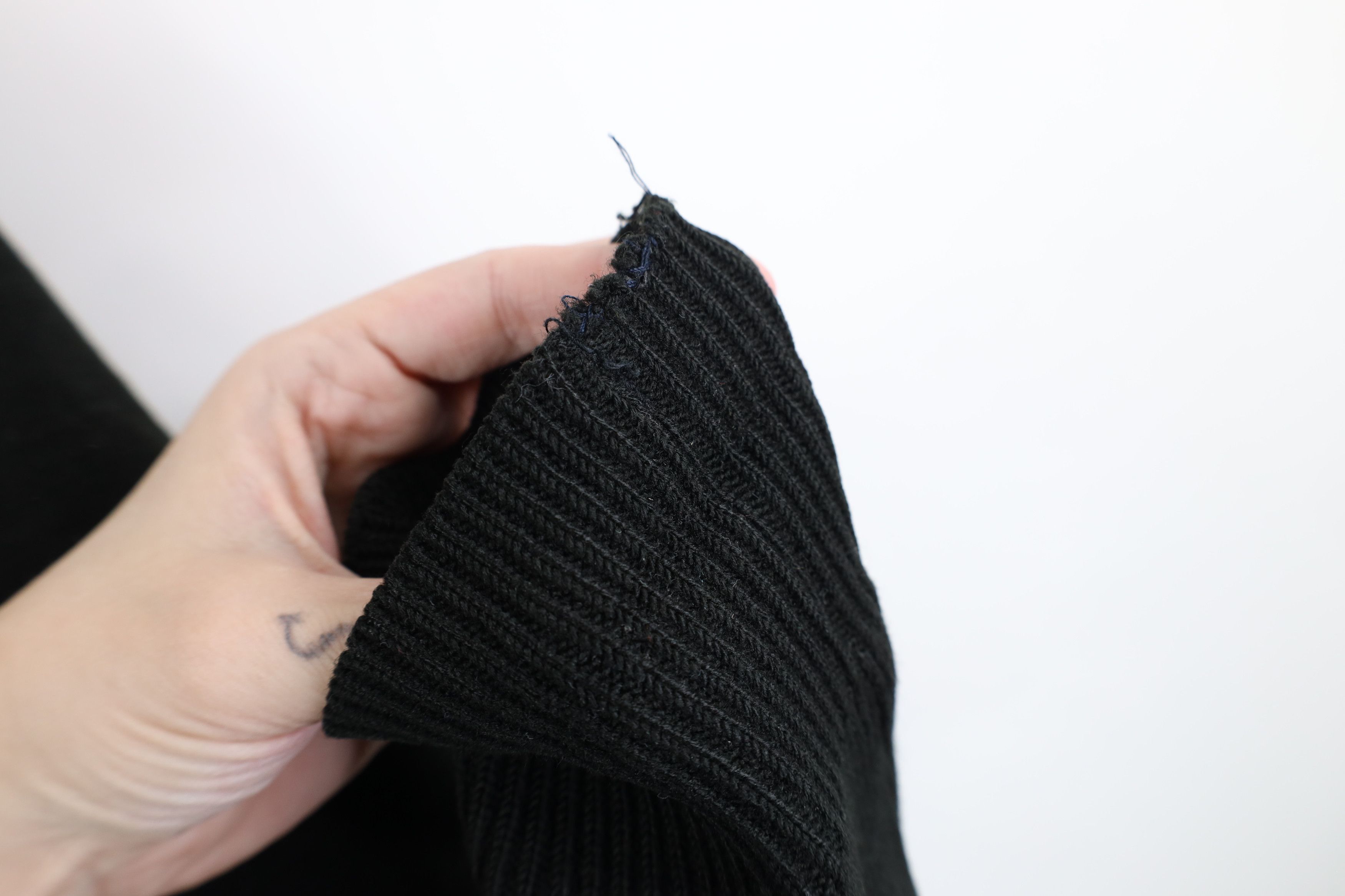 Vintage Vintage 90s Streetwear Blank Knit Cardigan Sweater Black Size US XL / EU 56 / 4 - 8 Thumbnail
