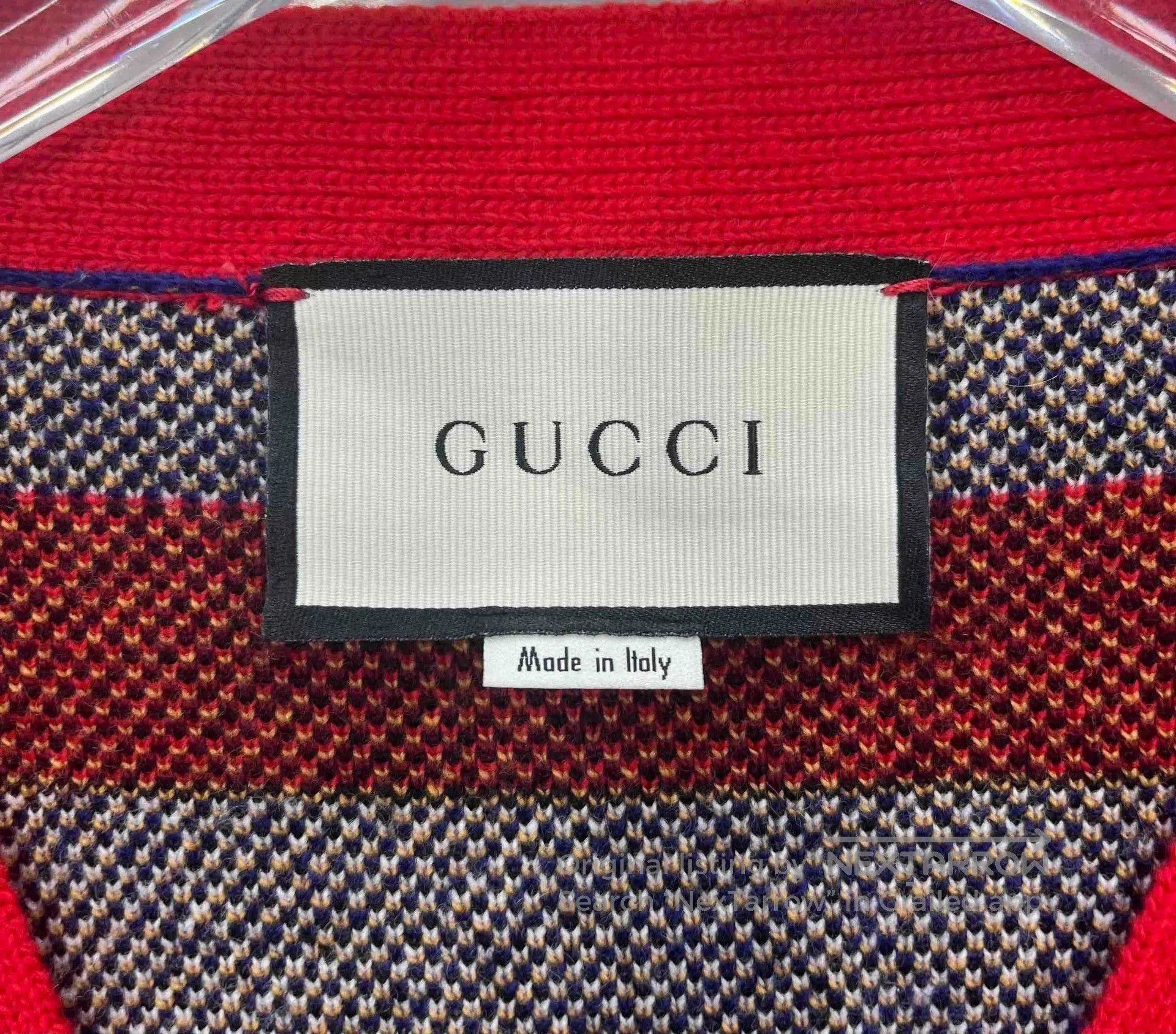 Gucci Gucci Blue Red Bee Knit Cardigan. Size US L / EU 52-54 / 3 - 3 Thumbnail