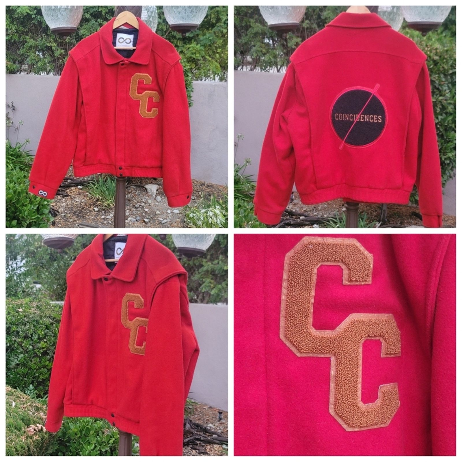 Designer Continual Coincidences Upcycled Vtg Wool Blend Bomber Jacket Size US XXL / EU 58 / 5 - 1 Thumbnail