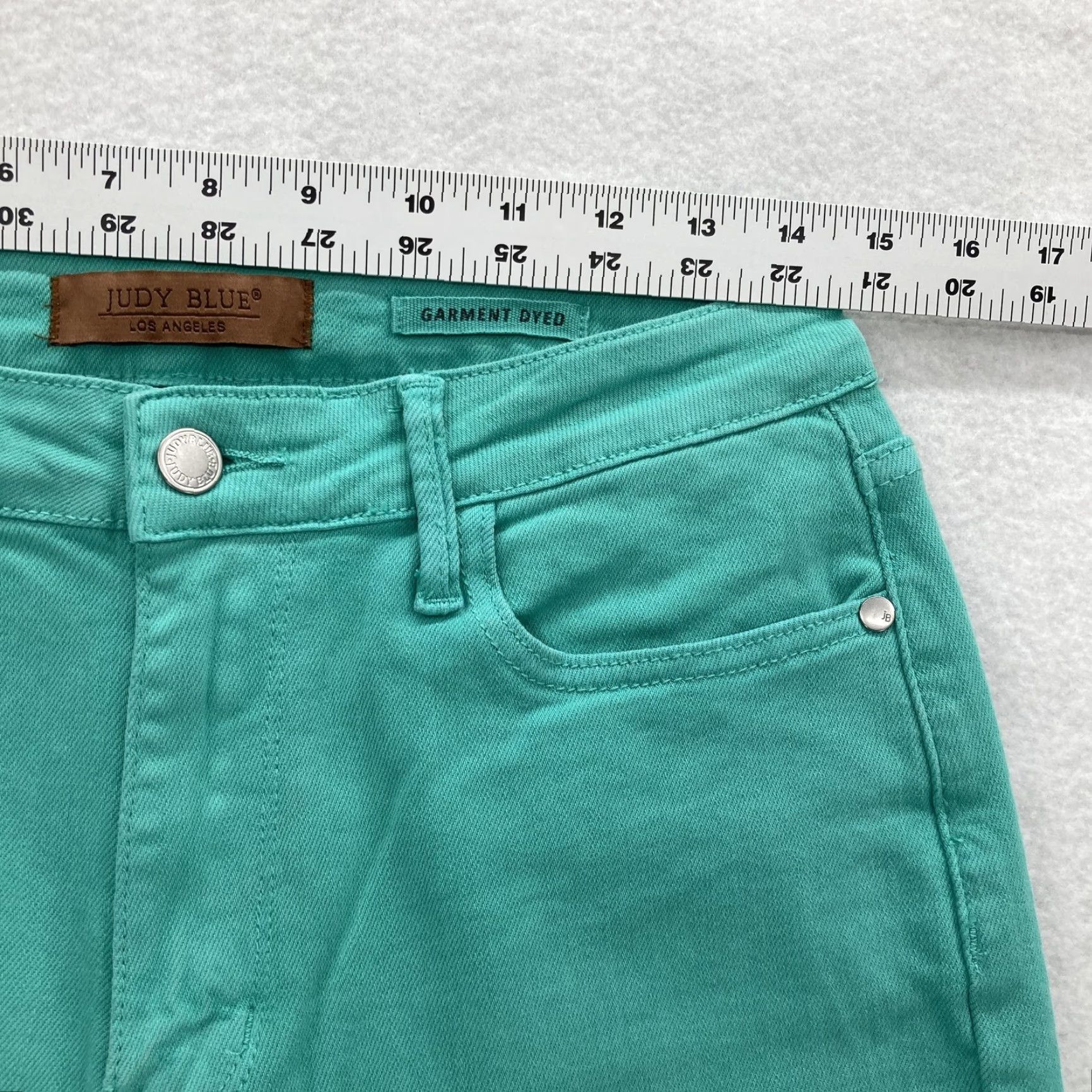 Vintage Judy Blue Jeans Womens 9/29 Green Garment Dyed Stretch Skinny Pants Preppy City Shirt? Size 29" - 6 Thumbnail