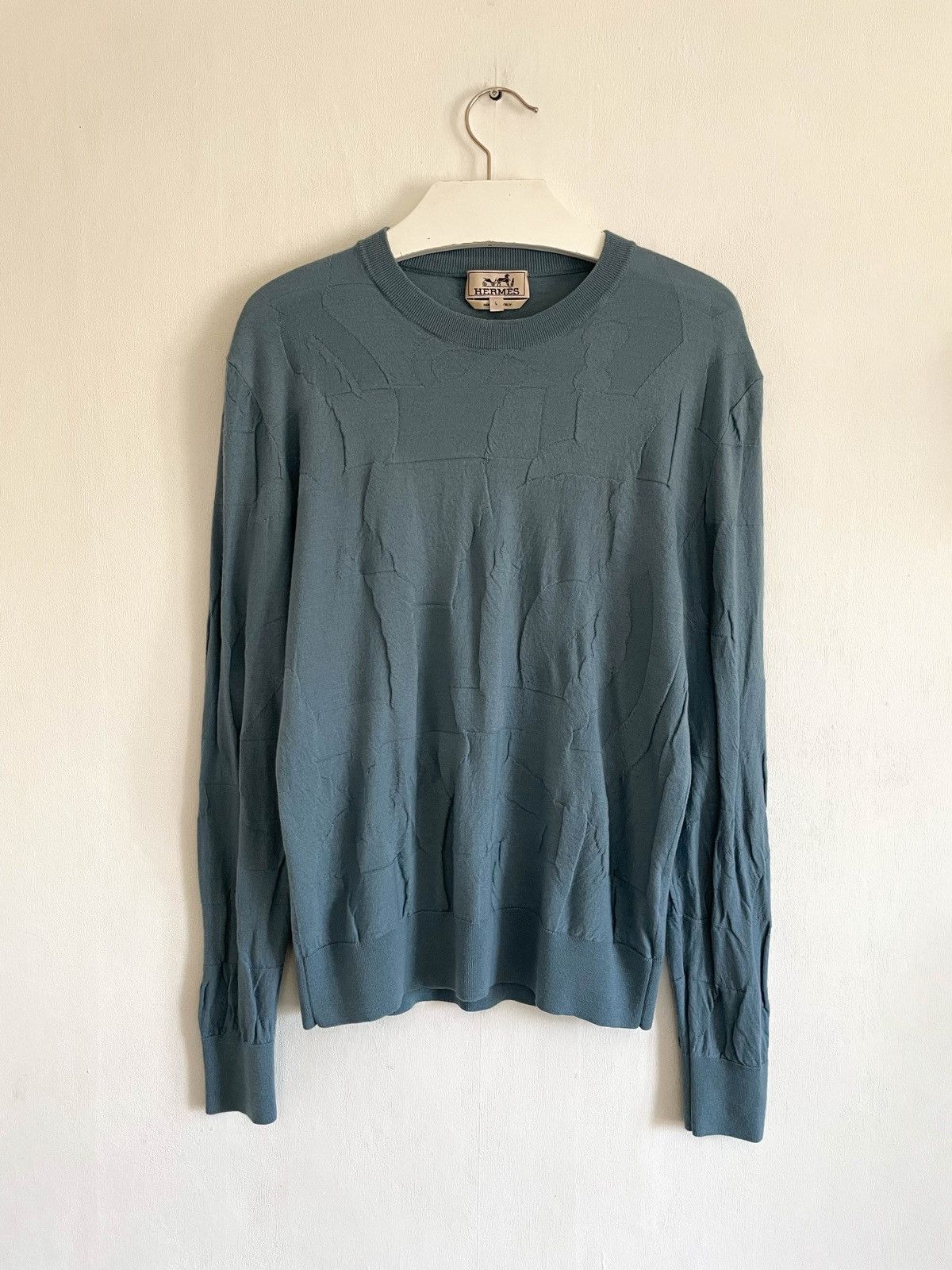 Hermes Hermes Slim Fit Textured Wool Jumper Size US L / EU 52-54 / 3 - 1 Thumbnail