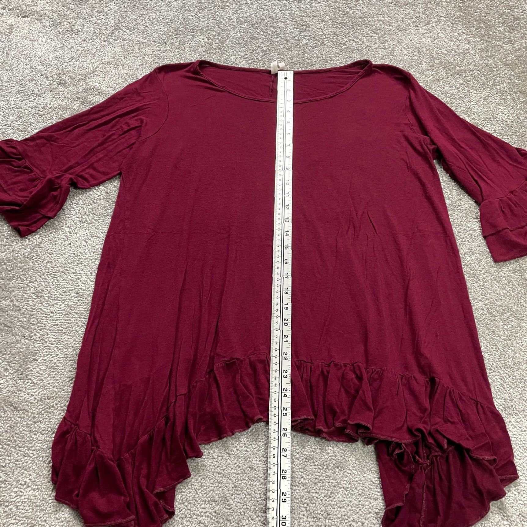 Vintage Simply Irresistible Blouse Women XL Red Half Sleeve Ruffles Round Neck Casual Size XL / US 12-14 / IT 48-50 - 6 Thumbnail