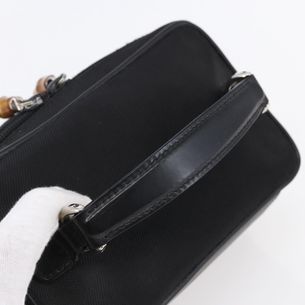 Gucci GUCCI Bamboo Vanity Handbag Nylon Black Silver 032 1956 032 Size ONE SIZE - 6 Thumbnail