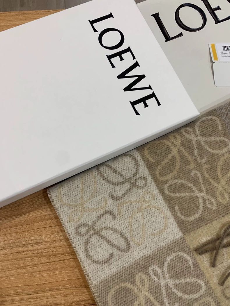 Loewe LOEWE Double-sided cashmere scarf with chessboard pattern Size ONE SIZE - 2 Thumbnail