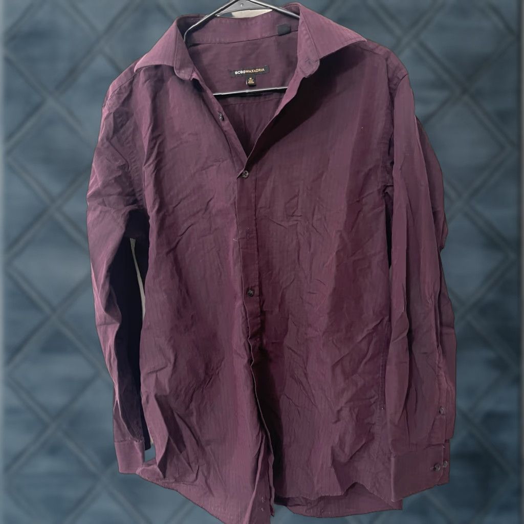 Bcbgmaxazria BCBGMAXAZRIA Shirt Men Long Sleeve Button-Up 15.5-32/33 Medium Red Knit Cotton Modern Fit 90s Event? (adjusted) Size US M / EU 48-50 / 2 - 1 Thumbnail