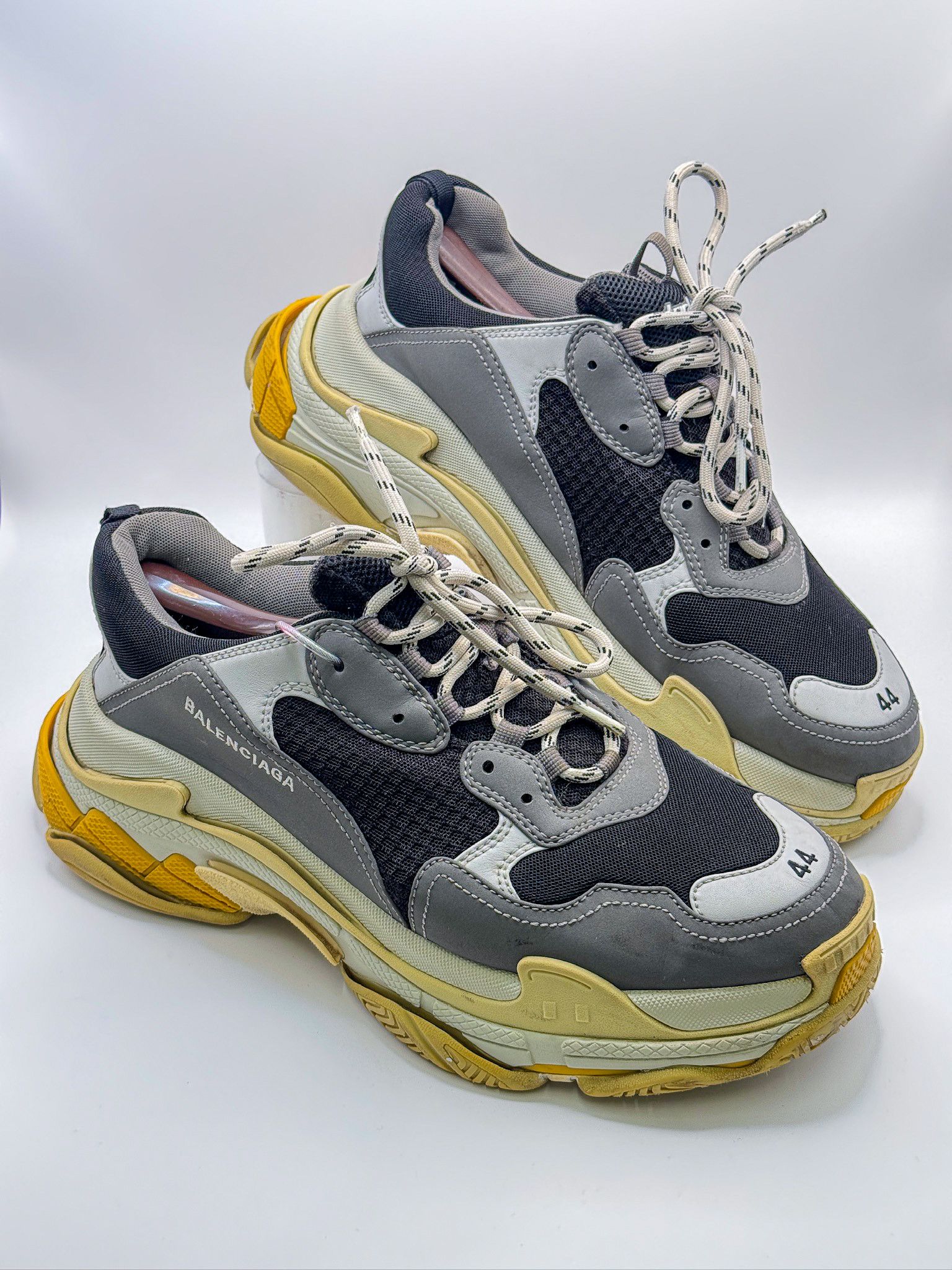 Balenciaga Balenciaga Triple S Gray/Yellow/Black Sneakers Size US 11 / EU 44 - 1 Thumbnail
