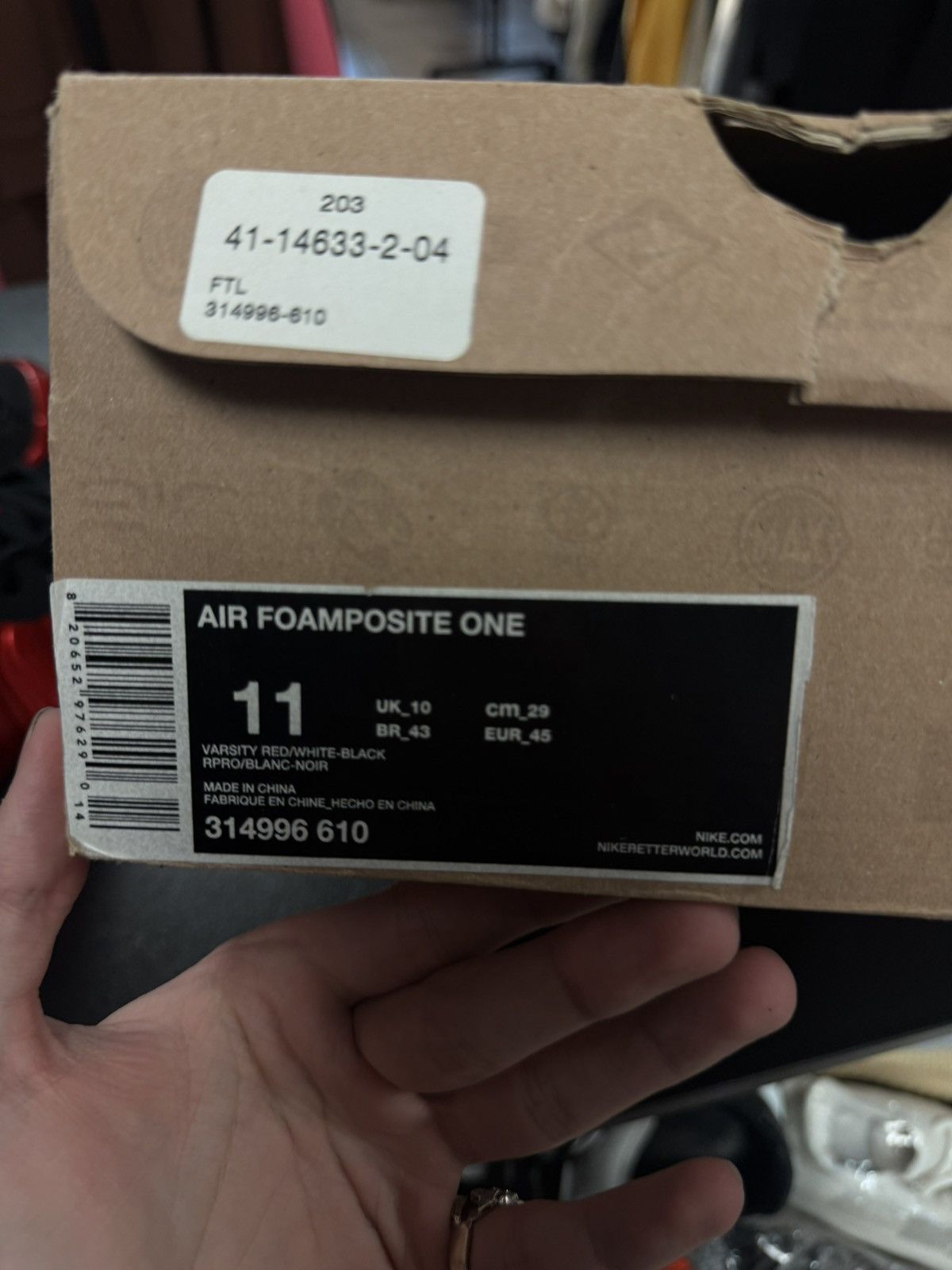 Nike Nike Foamposite Metallic Red Size 11 (2017) (314996-610) Size US 11 / EU 44 - 12 Thumbnail