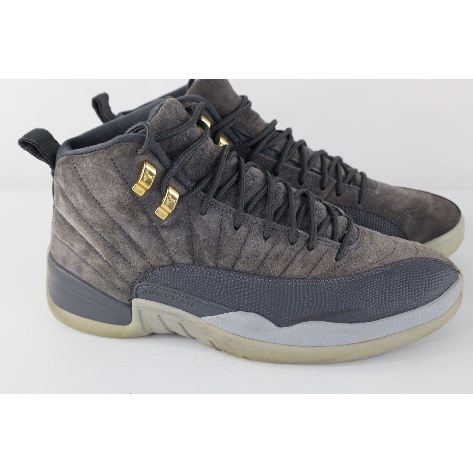 Nike Nike Air Jordan Retro 12 Distressed Dark Wolf Gray Shoes Size US 9.5 / EU 42-43 - 3 Thumbnail