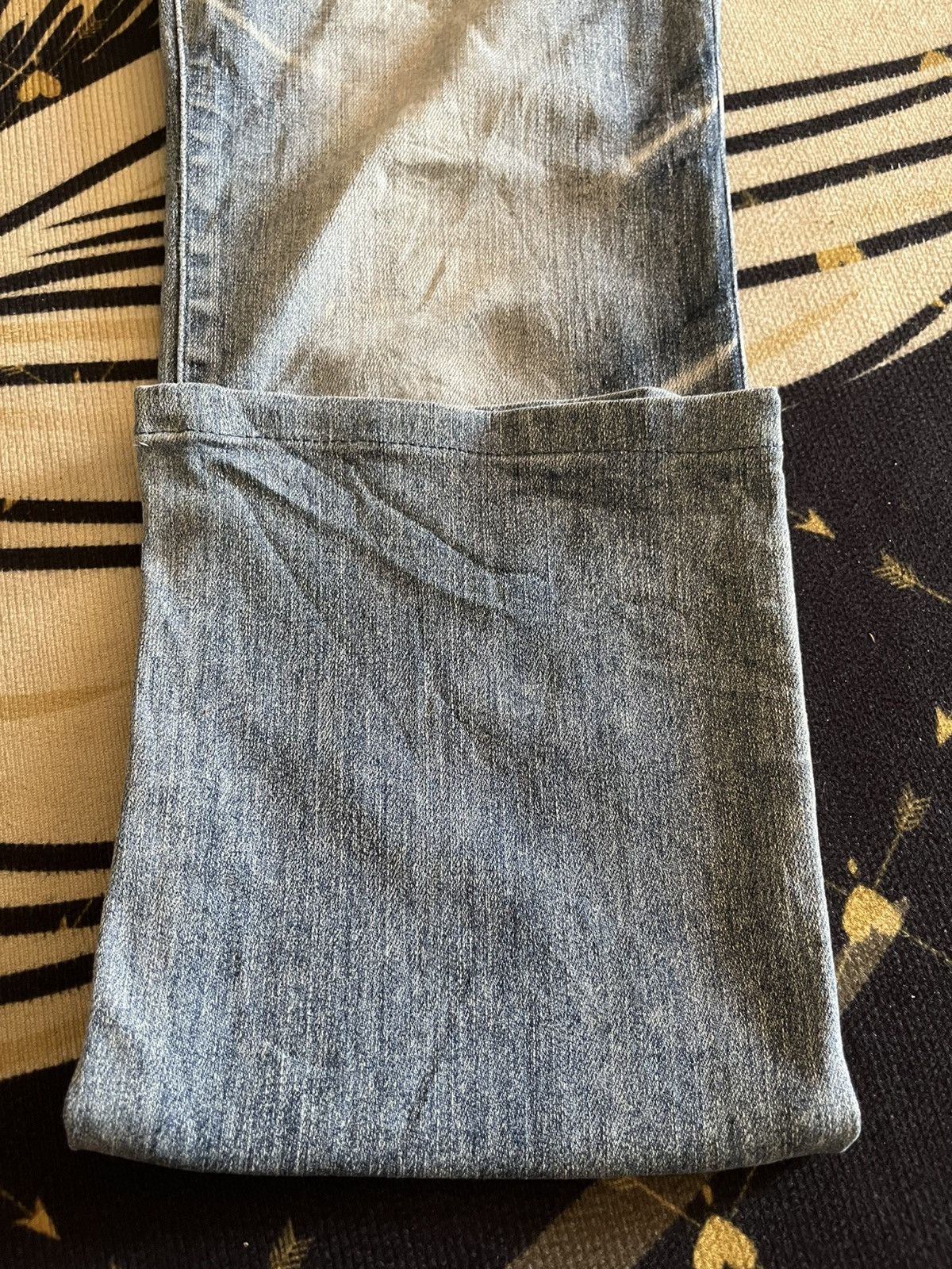 Le Grande Bleu (L.G.B.) × Tornado Mart Vintage Tornado Mart Flare Whiskers Faded Grunge Denim Size US 31 - 9 Thumbnail