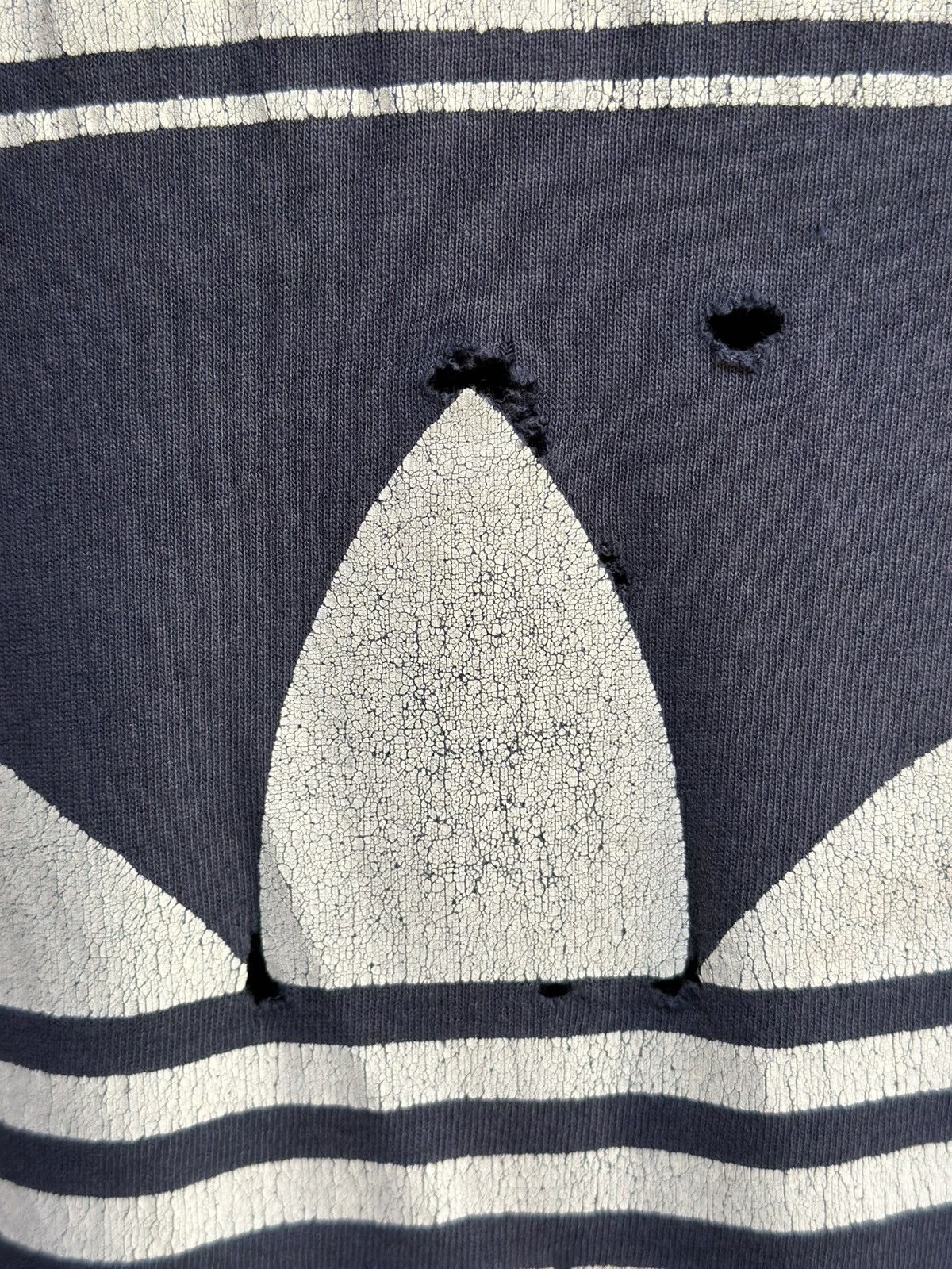 Adidas Thrashed Vintage Adidas Big Logo Distressed Grunge Tee Size US XL / EU 56 / 4 - 5 Thumbnail