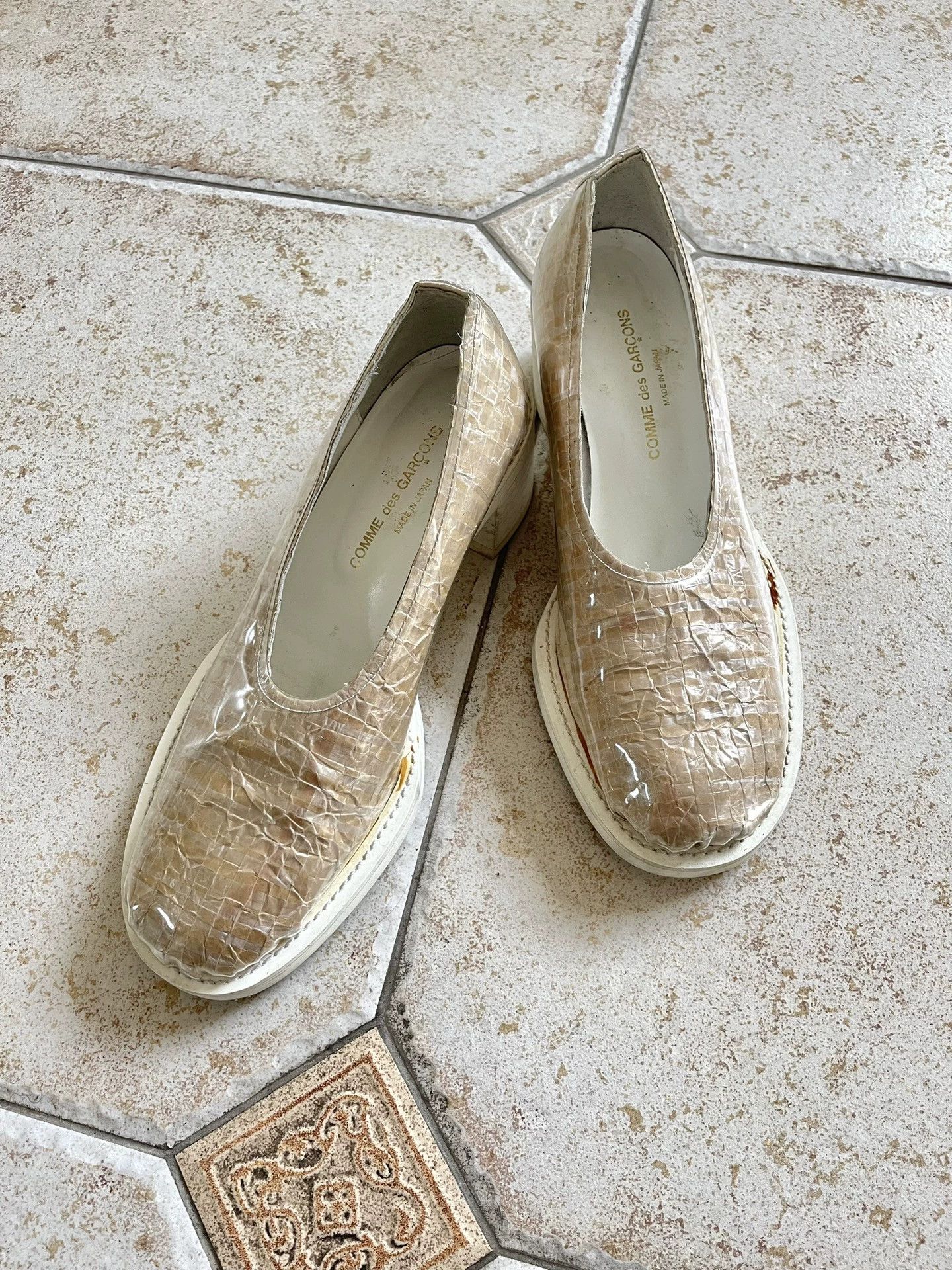 Comme des Garcons CDG 15SS Runway PVC-Kraft Paper Mary Jane Heels 38/39 Size US 7.5 / IT 37.5 - 1 Thumbnail