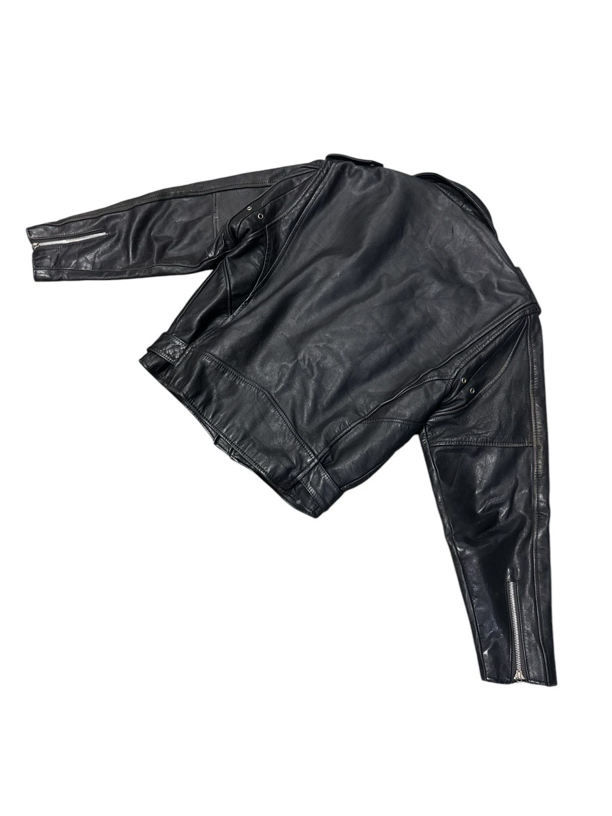 Vintage VINTAGE MONDO LUI DOUBLE COLLAR BIKER LEATHER JACKET Size US M / EU 48-50 / 2 - 2 Thumbnail