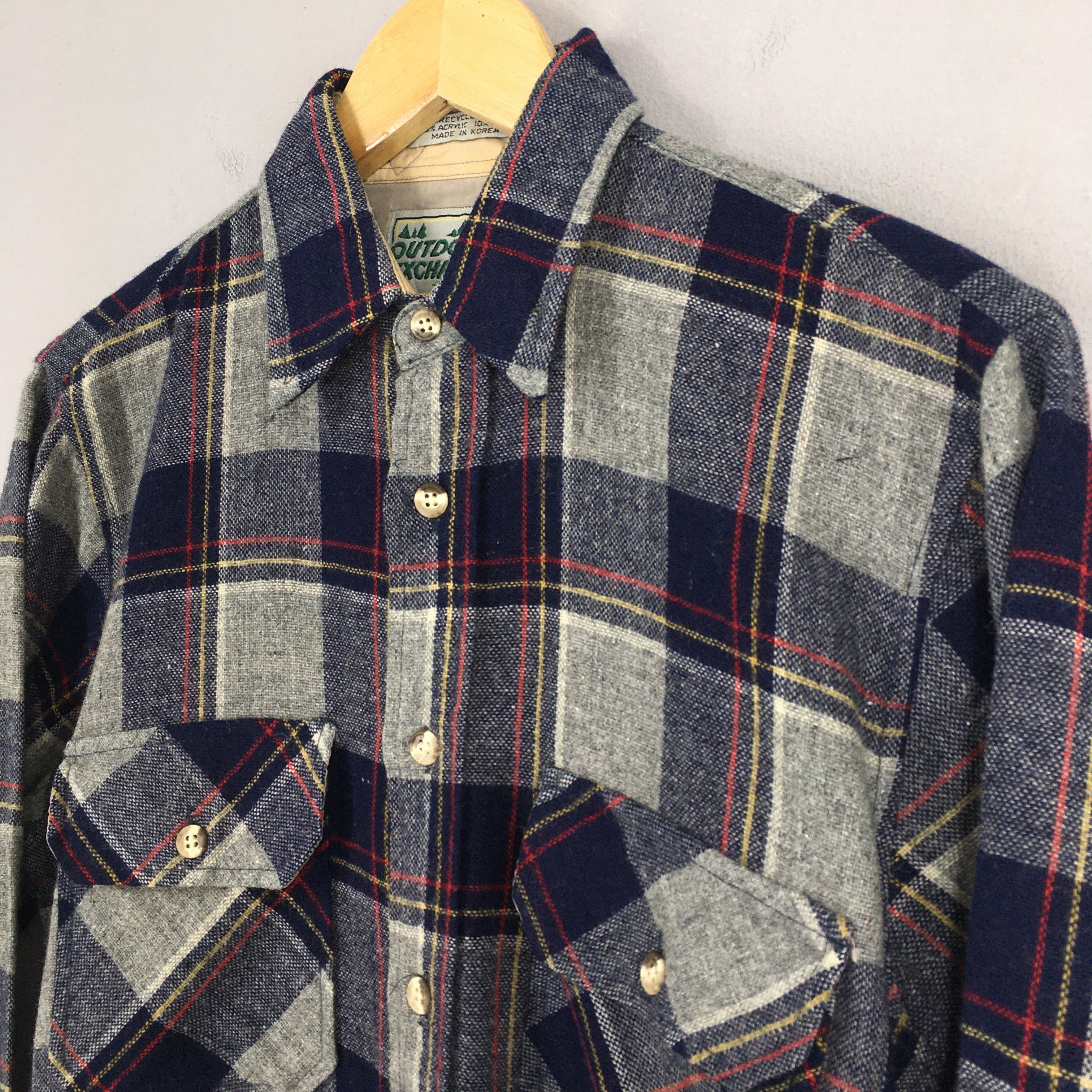 Flannel × Vintage Vintage 1980s Outdoor Exchange Plaid Shadow Small Size US S / EU 44-46 / 1 - 3 Thumbnail