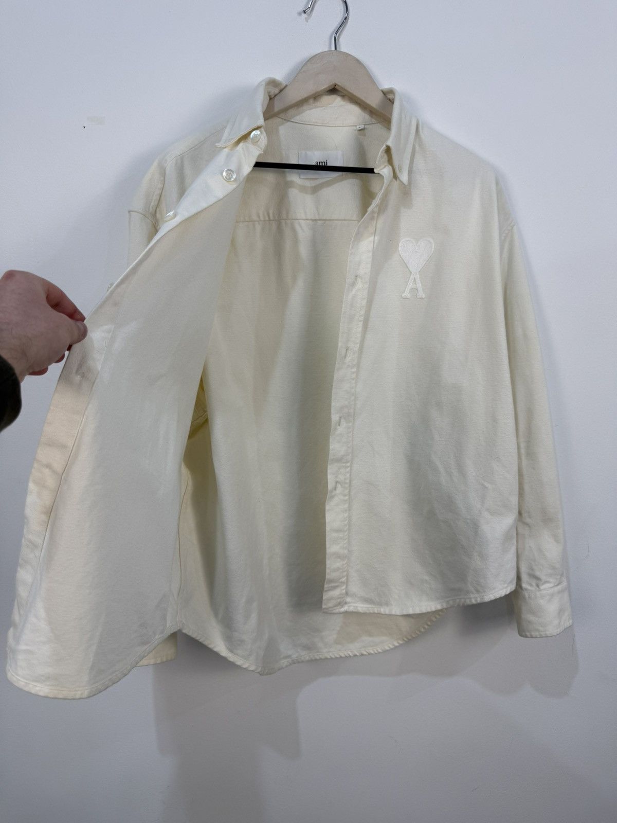 AMI Ami Paris “Ami de Coeur” Logo Embroidery Button-Up Shirt Size US M / EU 48-50 / 2 - 6 Thumbnail