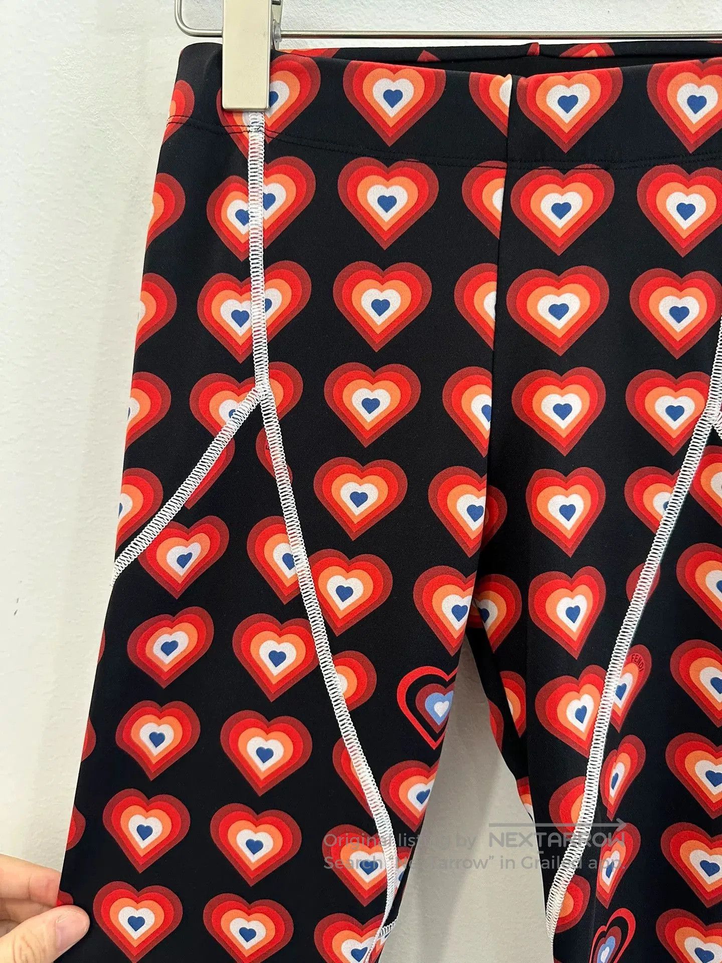 Fendi Fendi Red Black Heart Print Women's Sweatpants. Size 39" - 3 Thumbnail
