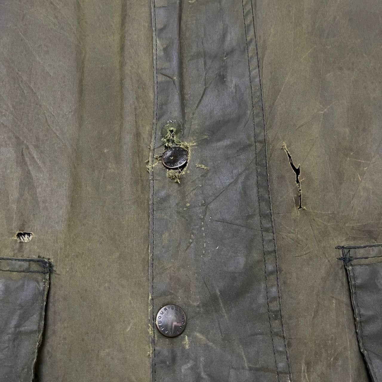 Barbour Vintage 90's Barbour Beaufort A150 Waxed Distressed Jacket Size US M / EU 48-50 / 2 - 10 Thumbnail