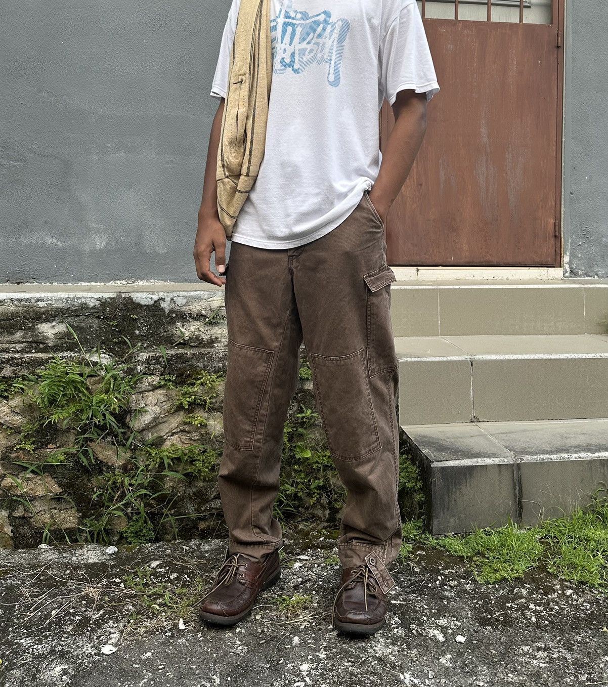 Vintage 👹Vintage John Bull Brown Cargo Pants Size US 30 / EU 46 - 1 Thumbnail