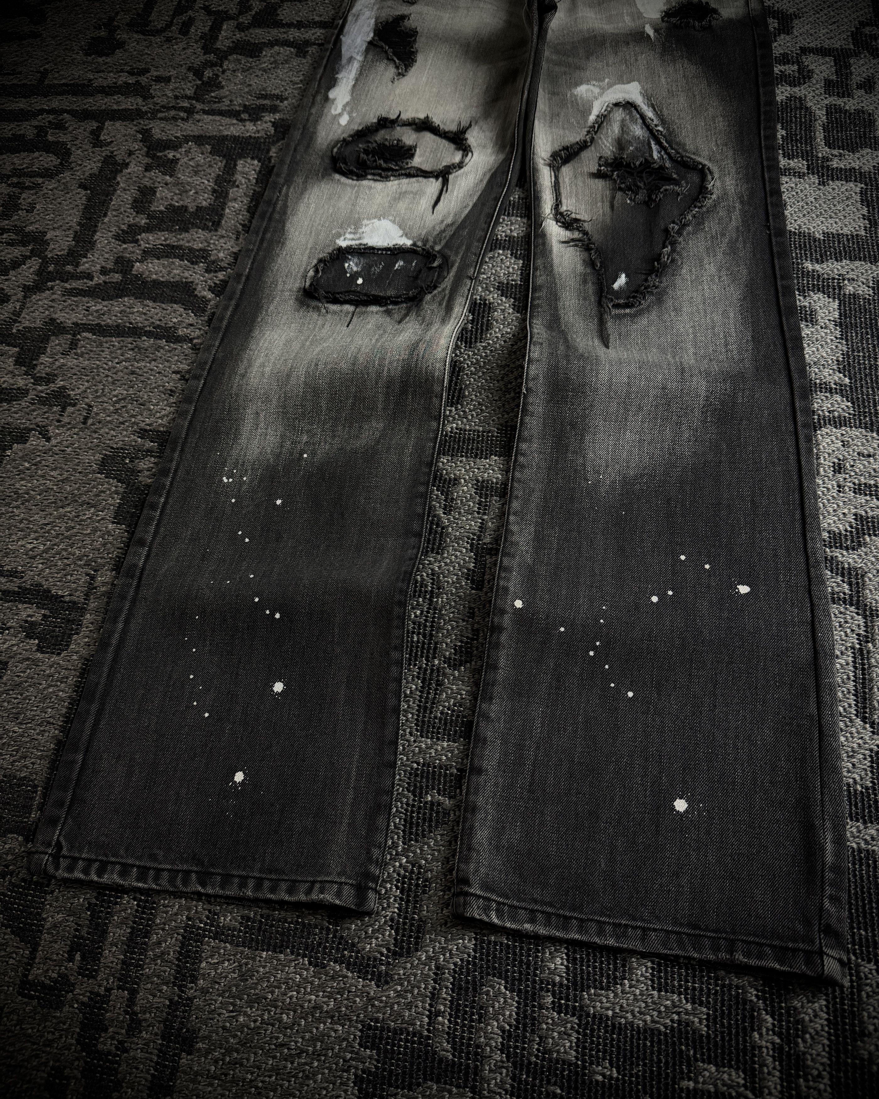 semanticdesign Semantic Design Washed Black Distressed Bootcut Jeans Size US 30 / EU 46 - 3 Thumbnail